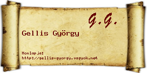 Gellis György névjegykártya